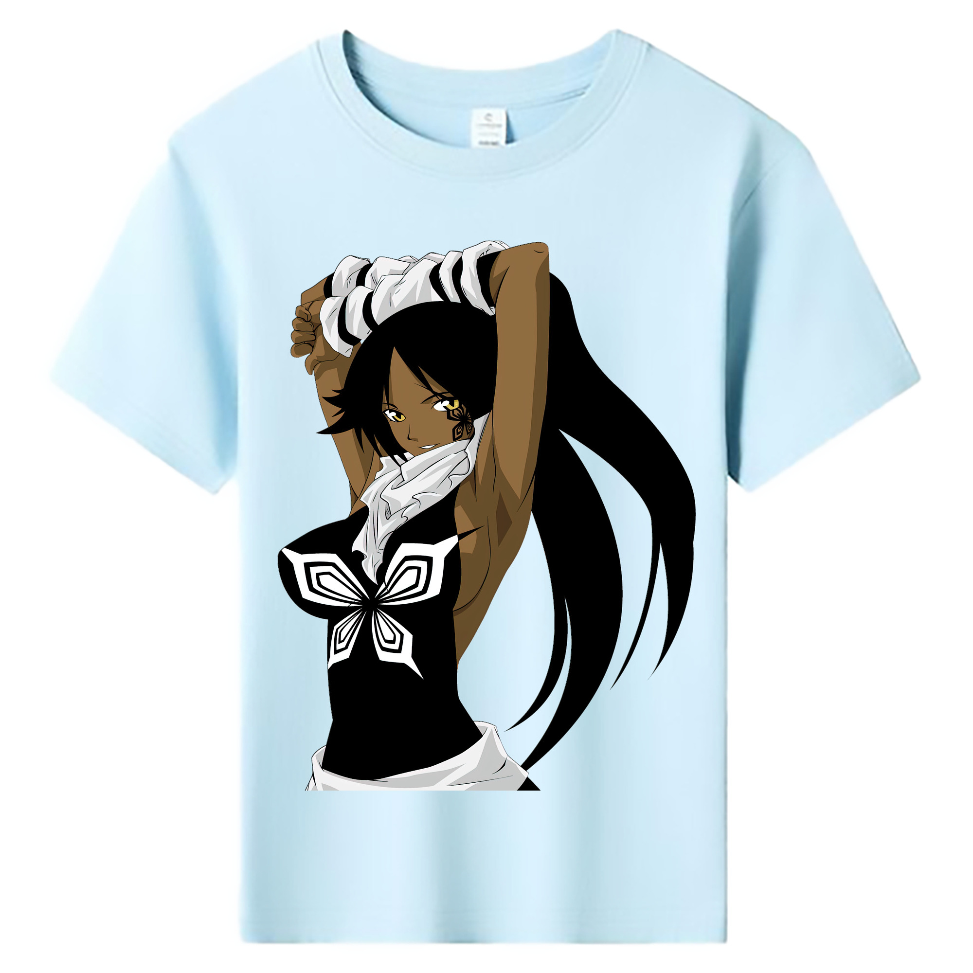 （画像用） ブリーチ 四楓院 夜一（しほういん よるいち） BLEACH Shihouin Yoruichi 綿100％キッズTシャツ（フロントプリント）